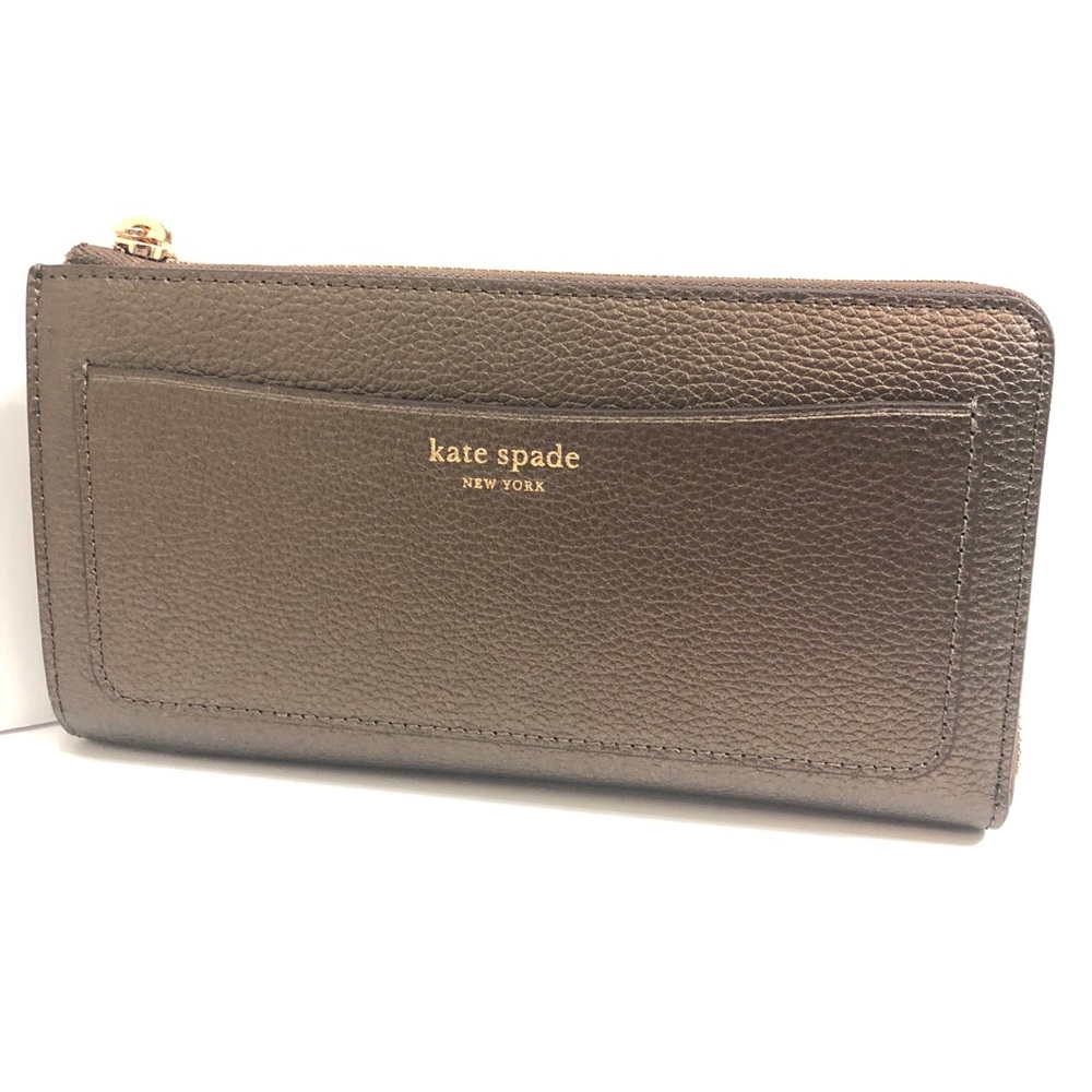 Kate Spade Lzip Continental Wallet Eva Ashmetallic - Picture 2 of 15